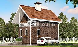 045-001-Л Проект двухэтажного дома мансардой, эконом домик из поризованных блоков Грозный, House Expert