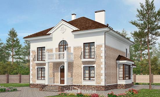 220-008-П Проект двухэтажного дома, средний коттедж из кирпича Гудермес | Проекты домов от House Expert