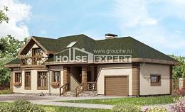 180-010-П Проект двухэтажного дома с мансардой, гараж, красивый домик из твинблока Гудермес, House Expert