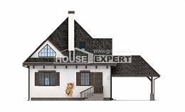 110-002-Л Проект двухэтажного дома мансардой, гараж, экономичный домик из арболита Грозный, House Expert