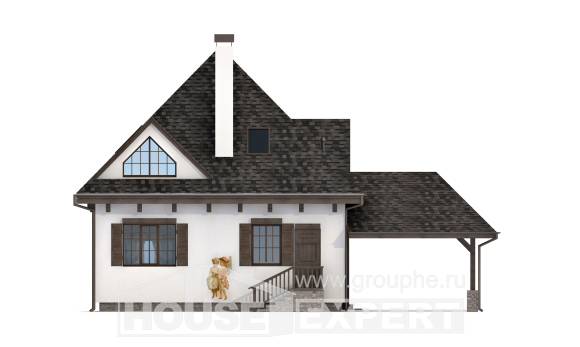 110-002-Л Проект двухэтажного дома мансардой, гараж, экономичный домик из арболита Грозный, House Expert