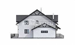 290-003-П Проект двухэтажного дома мансардный этаж, современный домик из газобетона Грозный, House Expert