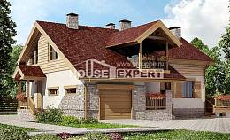 165-002-П Проект двухэтажного дома с мансардным этажом, гараж, доступный коттедж из арболита Грозный, House Expert