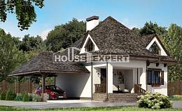 110-002-Л Проект двухэтажного дома с мансардным этажом, гараж, доступный загородный дом из бризолита Гудермес, House Expert