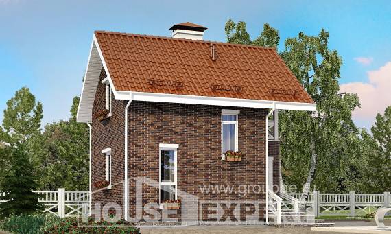 045-001-Л Проект двухэтажного дома мансардой, махонький коттедж из керамзитобетонных блоков Гудермес, House Expert
