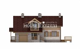 165-002-П Проект двухэтажного дома мансардный этаж и гаражом, доступный коттедж из газобетона Гудермес, House Expert