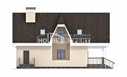 125-001-Л Проект двухэтажного дома с мансардным этажом, уютный коттедж из теплоблока Гудермес, House Expert
