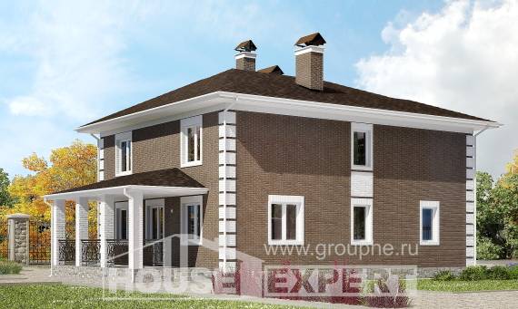 185-002-П Проект двухэтажного дома, доступный домик из теплоблока Гудермес, House Expert