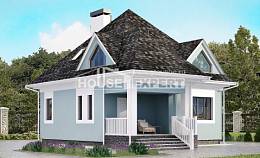 110-001-Л Проект двухэтажного дома мансардой, уютный коттедж из газобетона Грозный, House Expert