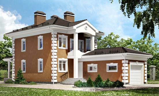 150-006-П Проект двухэтажного дома, гараж, небольшой загородный дом из керамзитобетонных блоков, Грозный