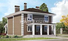 185-002-П Проект двухэтажного дома, красивый дом из твинблока Гудермес, House Expert