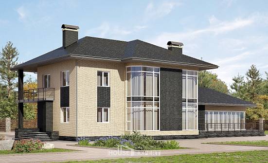 305-003-Л Проект двухэтажного дома, большой коттедж из газобетона Грозный | Проекты домов от House Expert