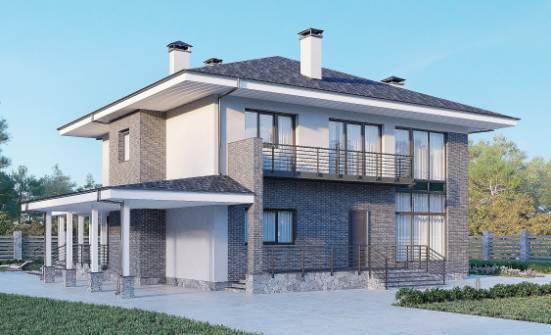 250-004-Л Проект двухэтажного дома, красивый загородный дом из газосиликатных блоков Гудермес | Проекты домов от House Expert