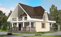125-001-Л Проект двухэтажного дома мансардой, современный домик из керамзитобетонных блоков Грозный, House Expert