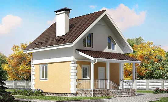 070-002-П Проект двухэтажного дома мансардный этаж, классический домик из блока Гудермес | Проекты домов от House Expert