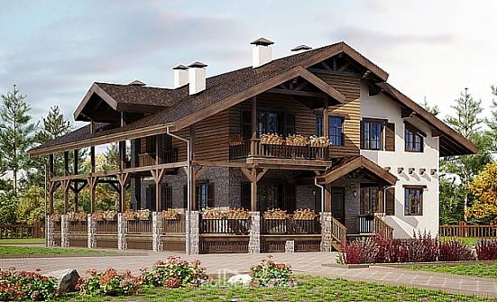 400-004-П Проект трехэтажного дома с мансардой и гаражом, огромный домик из кирпича Грозный | Проекты домов от House Expert