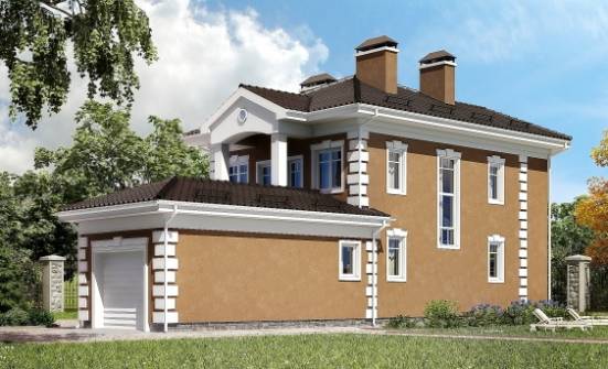 150-006-П Проект двухэтажного дома и гаражом, бюджетный домик из бризолита Гудермес | Проекты домов от House Expert