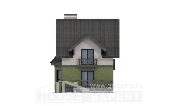 120-003-П Проект двухэтажного дома мансардой, уютный дом из поризованных блоков Грозный, House Expert