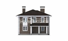 185-002-П Проект двухэтажного дома, экономичный загородный дом из газобетона Грозный, House Expert