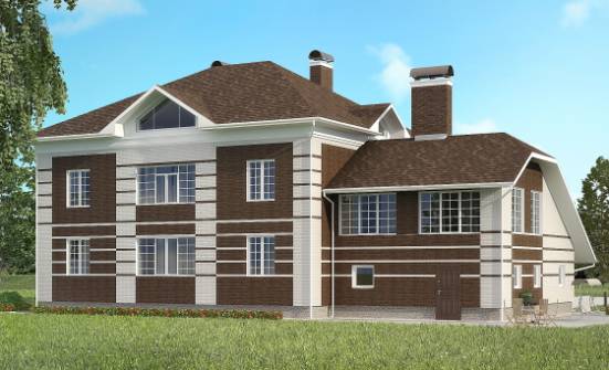 505-002-Л Проект трехэтажного дома и гаражом, красивый дом из кирпича Грозный | Проекты домов от House Expert