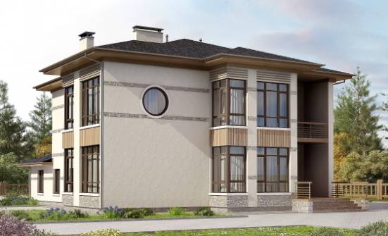 345-001-П Проект двухэтажного дома, красивый дом из бризолита Гудермес | Проекты домов от House Expert