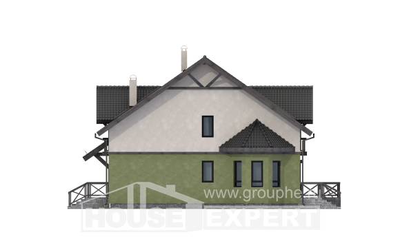 120-003-П Проект двухэтажного дома с мансардой, простой загородный дом из арболита Гудермес, House Expert