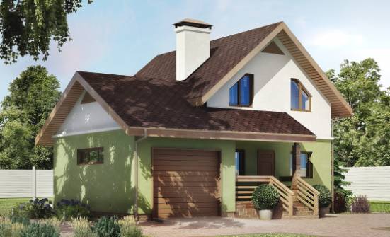 120-002-П Проект двухэтажного дома мансардой и гаражом, простой дом из теплоблока Гудермес | Проекты домов от House Expert