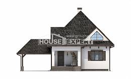 110-002-Л Проект двухэтажного дома мансардой и гаражом, доступный коттедж из газобетона Грозный, House Expert