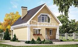 130-004-П Проект двухэтажного дома с мансардой, простой домик из керамзитобетонных блоков, Грозный