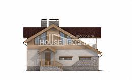 165-002-П Проект двухэтажного дома мансардой и гаражом, доступный коттедж из пеноблока Грозный, House Expert