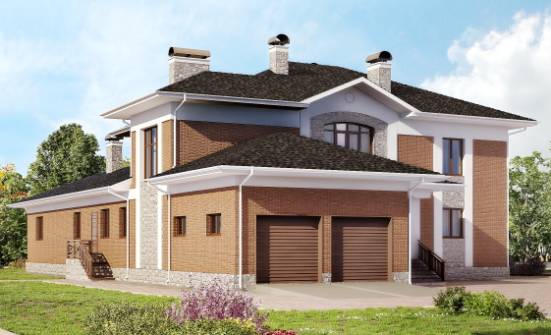520-002-Л Проект трехэтажного дома и гаражом, просторный домик из блока, Гудермес