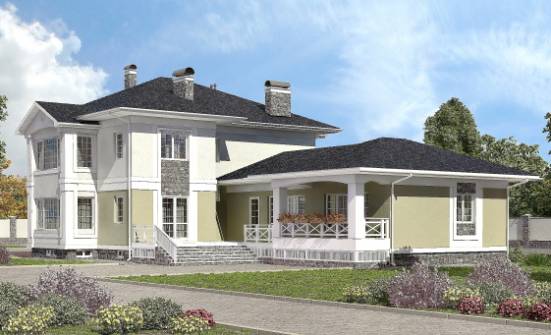 620-001-Л Проект трехэтажного дома и гаражом, большой дом из газобетона Гудермес | Проекты домов от House Expert