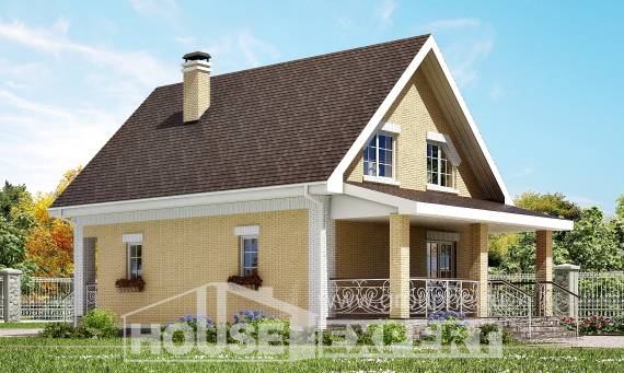 130-004-П Проект двухэтажного дома мансардный этаж, компактный загородный дом из арболита Грозный, House Expert