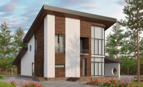 230-001-П Проект двухэтажного дома с мансардным этажом, простой загородный дом из кирпича Грозный | Проекты домов от House Expert